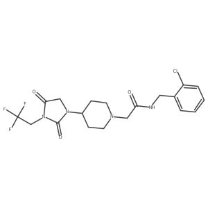 N-[(2-chlorophenyl)methyl]-2-{4-[2,4-dioxo-3-(2,2,2-trifluoroethyl)imidazolidin-1-yl]piperidin-1-yl}acetamide Structure