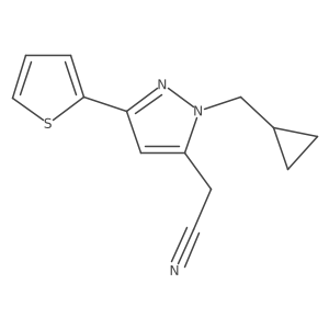 2-(1-(cyclopropylmethyl)-3-(thiophen-2-yl)-1H-pyrazol-5-yl)acetonitrile结构式