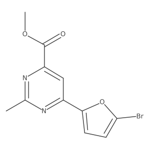 Methyl 6-(5-bromofuran-2-yl)-2-methylpyrimidine-4-carboxylate结构式