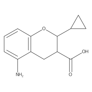 5-amino-2-cyclopropyl-3,4-dihydro-2H-1-benzopyran-3-carboxylic acid Structure