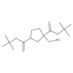 1,3-Di-tert-butyl 3-(aminomethyl)pyrrolidine-1,3-dicarboxylate Structure