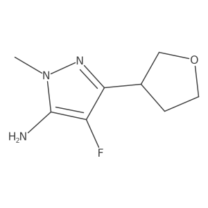 4-fluoro-1-methyl-3-(oxolan-3-yl)-1H-pyrazol-5-amine Structure
