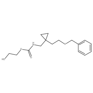 Carbamic acid, N-[[1-[2-(phenylmethoxy)ethyl]cyclopropyl]methyl]-, 2-hydroxyethyl ester Structure