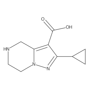2-cyclopropyl-4H,5H,6H,7H-pyrazolo[1,5-a]pyrazine-3-carboxylic acid结构式