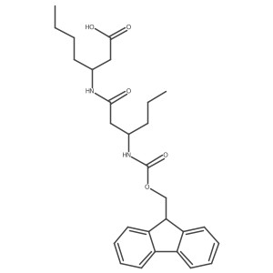 (3R)-3-[(3R)-3-({[(9H-fluoren-9-yl)methoxy]carbonyl}amino)hexanamido]heptanoic acid结构式