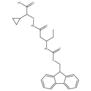 2-cyclopropyl-2-{[(3R)-3-({[(9H-fluoren-9-yl)methoxy]carbonyl}amino)pentanamido]oxy}acetic acid结构式