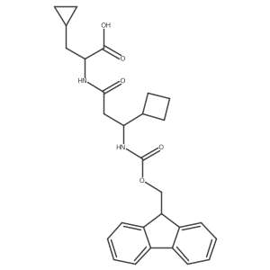 2-[3-cyclobutyl-3-({[(9H-fluoren-9-yl)methoxy]carbonyl}amino)propanamido]-3-cyclopropylpropanoic acid结构式