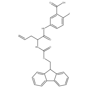 5-[2-({[(9H-fluoren-9-yl)methoxy]carbonyl}amino)pent-4-enamido]-2-fluorobenzoic acid Structure