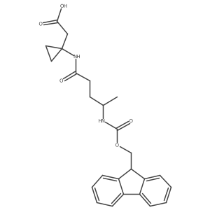 2-{1-[4-({[(9H-fluoren-9-yl)methoxy]carbonyl}amino)pentanamido]cyclopropyl}acetic acid结构式