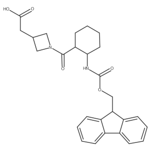 2-{1-[2-({[(9H-fluoren-9-yl)methoxy]carbonyl}amino)cyclohexanecarbonyl]azetidin-3-yl}acetic acid结构式