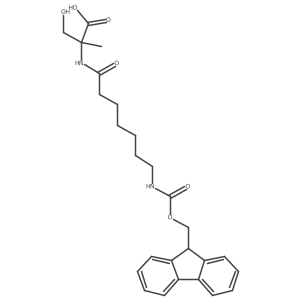 2-[7-({[(9H-fluoren-9-yl)methoxy]carbonyl}amino)heptanamido]-3-hydroxy-2-methylpropanoic acid Structure