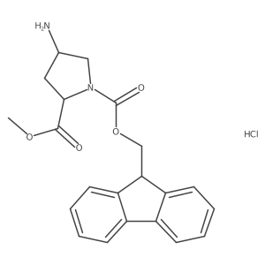 1-((9H-Fluoren-9-yl)methyl) 2-methyl (2S,4R)-4-aminopyrrolidine-1,2-dicarboxylate hydrochloride结构式