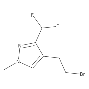 4-(2-bromoethyl)-3-(difluoromethyl)-1-methyl-1H-pyrazole结构式