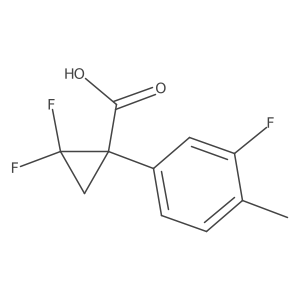2,2-Difluoro-1-(3-fluoro-4-methylphenyl)cyclopropane-1-carboxylic acid Structure