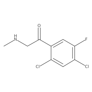 1-(2,4-Dichloro-5-fluorophenyl)-2-(methylamino)ethan-1-one结构式