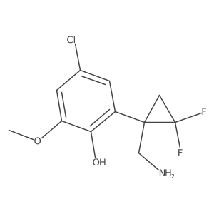 2-[1-(Aminomethyl)-2,2-difluorocyclopropyl]-4-chloro-6-methoxyphenol结构式