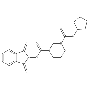 1,3-dioxo-2,3-dihydro-1H-isoindol-2-yl 1-(cyclopentylcarbamoyl)piperidine-3-carboxylate结构式