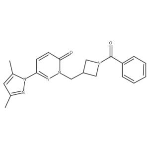 2-[(1-benzoylazetidin-3-yl)methyl]-6-(3,5-dimethyl-1H-pyrazol-1-yl)-2,3-dihydropyridazin-3-one结构式