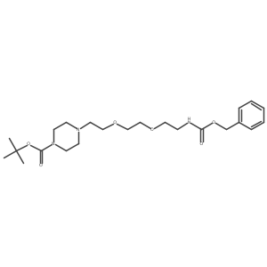 tert-Butyl 4-(3-oxo-1-phenyl-2,7,10-trioxa-4-azadodecan-12-yl)piperazine-1-carboxylate Structure