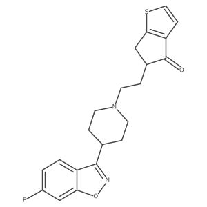 4H-Cyclopenta(b)thiophen-4-one, 5-(2-(4-(6-fluoro-1,2-benzisoxazol-3-yl)-1-piperidinyl)ethyl)-5,6-dihydro-结构式