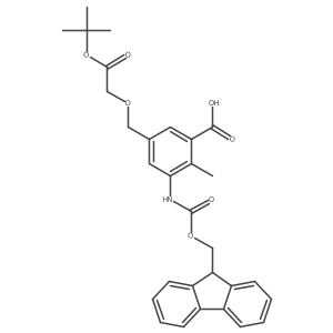 5-{[2-(tert-butoxy)-2-oxoethoxy]methyl}-3-({[(9H-fluoren-9-yl)methoxy]carbonyl}amino)-2-methylbenzoic acid Structure