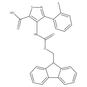 4-({[(9H-fluoren-9-yl)methoxy]carbonyl}amino)-3-(2-fluorophenyl)-1,2-thiazole-5-carboxylic acid结构式