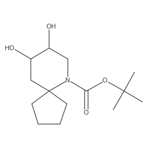 rac-tert-butyl (8R,9S)-8,9-dihydroxy-6-azaspiro[4.5]decane-6-carboxylate结构式