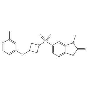 3-Methyl-5-({3-[(2-methylpyridin-4-yl)oxy]azetidin-1-yl}sulfonyl)-2,3-dihydro-1,3-benzoxazol-2-one Structure