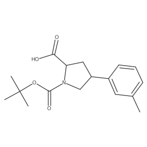 (2R,4R)-1-tert-butoxycarbonyl-4-(m-tolyl)pyrrolidine-2-carboxylic acid Structure