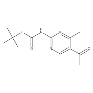 tert-butyl N-(5-acetyl-4-methylpyrimidin-2-yl)carbamate结构式