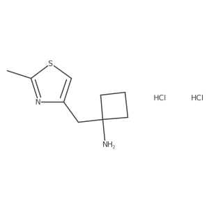 1-((2-Methylthiazol-4-yl)methyl)cyclobutan-1-amine dihydrochloride结构式