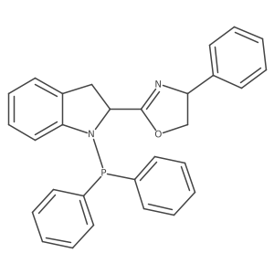 (S)-2-((S)-1-(Diphenylphosphanyl)indolin-2-yl)-4-phenyl-4,5-dihydrooxazole Structure