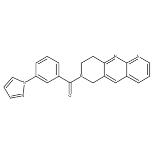 1-(3-{6H,7H,8H,9H-pyrido[2,3-b]1,6-naphthyridine-7-carbonyl}phenyl)-1H-pyrazole结构式