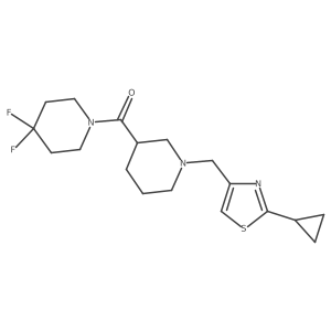 1-{1-[(2-Cyclopropyl-1,3-thiazol-4-yl)methyl]piperidine-3-carbonyl}-4,4-difluoropiperidine Structure