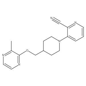 3-(4-{[(3-Methylpyrazin-2-yl)oxy]methyl}piperidin-1-yl)pyridine-2-carbonitrile Structure