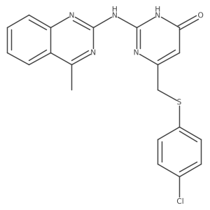 6-{[(4-chlorophenyl)sulfanyl]methyl}-2-[(4-methylquinazolin-2-yl)amino]pyrimidin-4(1H)-one Structure