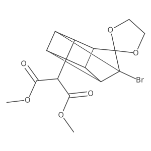 Dimethyl 2-(1-bromospiro{pentacyclo[4.3.0.0~2,5~.0~3,8~.0~4,7~]nonane-9,2'-[1,3]-dioxolane}-4-yl)malonate结构式