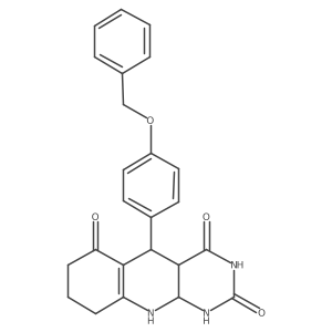 5-(4-Phenylmethoxyphenyl)-1,4a,5,7,8,9,10,10a-octahydropyrimido[4,5-b]quinoline-2,4,6-trione Structure