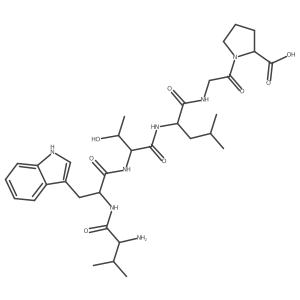 L-Valyl-L-tryptophyl-L-threonyl-L-leucylglycyl-L-proline结构式