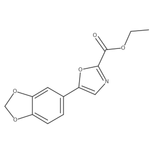 Ethyl 5-(benzo[d][1,3]dioxol-5-yl)oxazole-2-carboxylate结构式