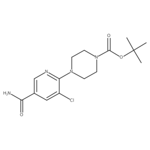 Tert-butyl 4-(5-carbamoyl-3-chloropyridin-2-yl)piperazine-1-carboxylate结构式