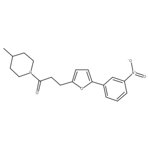 1-(4-Methylpiperidin-1-yl)-3-(5-(3-nitrophenyl)furan-2-yl)propan-1-one结构式