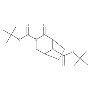 Di-tert-butyl (1S,5R)-2-oxo-3,8-diazabicyclo[3.2.1]octane-3,8-dicarboxylate结构式