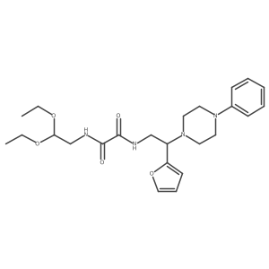 N1-(2,2-diethoxyethyl)-N2-(2-(furan-2-yl)-2-(4-phenylpiperazin-1-yl)ethyl)oxalamide结构式