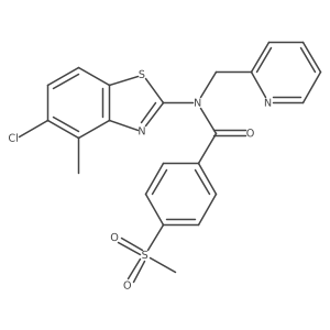 N-(5-chloro-4-methyl-1,3-benzothiazol-2-yl)-4-methanesulfonyl-N-[(pyridin-2-yl)methyl]benzamide结构式