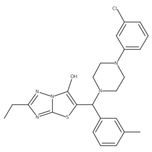 5-((4-(3-Chlorophenyl)piperazin-1-yl)(m-tolyl)methyl)-2-ethylthiazolo[3,2-b][1,2,4]triazol-6-ol Structure
