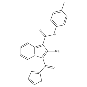 2-amino-3-(thiophene-2-carbonyl)-N-(p-tolyl)indolizine-1-carboxamide Structure