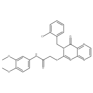 2-({3-[(2-chlorophenyl)methyl]-4-oxo-3,4-dihydropteridin-2-yl}sulfanyl)-N-(3,4-dimethoxyphenyl)acetamide Structure