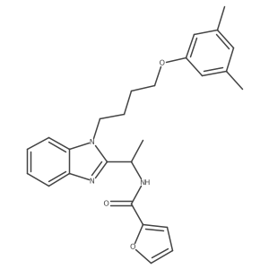 N-({1-[4-(3,5-dimethylphenoxy)butyl]benzimidazol-2-yl}ethyl)-2-furylcarboxamid e Structure