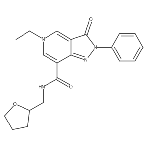 5-ethyl-3-oxo-2-phenyl-N-((tetrahydrofuran-2-yl)methyl)-3,5-dihydro-2H-pyrazolo[4,3-c]pyridine-7-carboxamide结构式